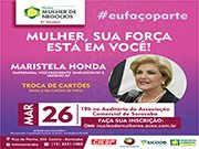 Maristela Honda é a convidada do 61º Núcleo Mulher de Negócios
