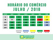 ACISC informa o horário especial do comércio para julho