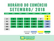 ACISC informa o horário especial do comércio para o mês de setembro
