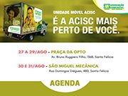 Agenda da Unidade Móvel ACISC – 27 a 31 de agosto
