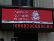 Impostômetro ACSP: primeira marca do ano, de R$ 100 bilhões, será atingida neste domingo, 13/1, à 0h10