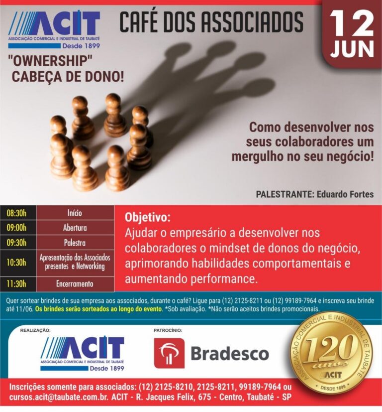 ACIT realiza palestra “Ownership – Cabeça de dono” no Café dos Associados de junho