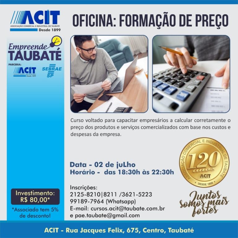 ACIT oferece Oficina de Formação de Preço