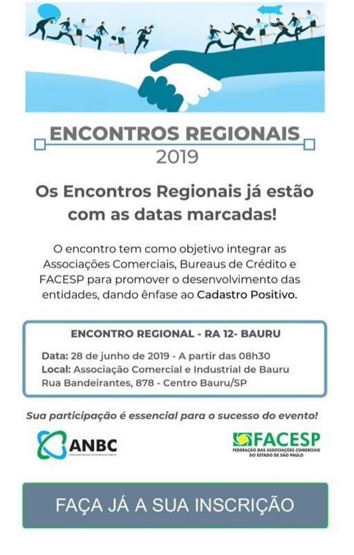 Bauru vai sediar Encontro da FACESP sobre Cadastro Positivo nesta sexta-feira, dia 28.