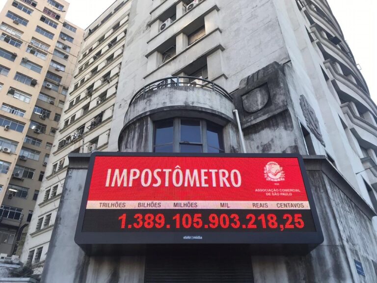 Impostômetro da ACSP atinge marca de R$ 1,4 trilhão nesta quinta-feira, às 7h45