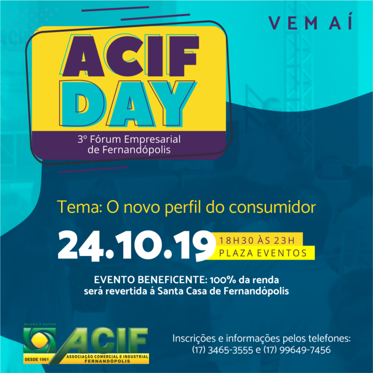 ACIF DAY 2019 terá renda revertida para a Santa Casa de Fernandópolis