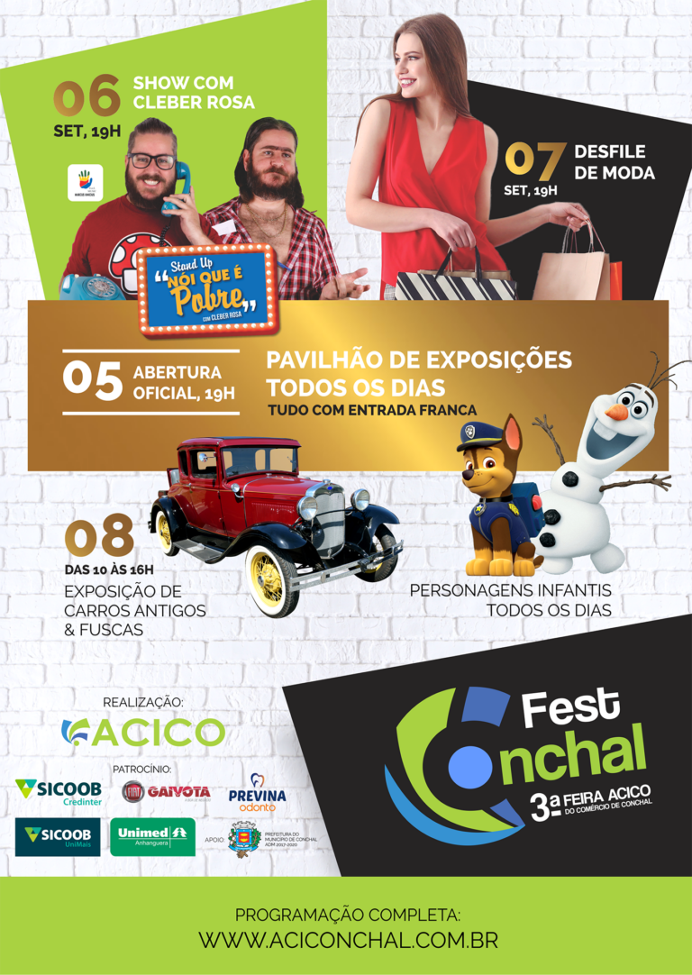 Em sua terceira edição, FestConchal terá varejo, serviços e show com Cleber Rosa