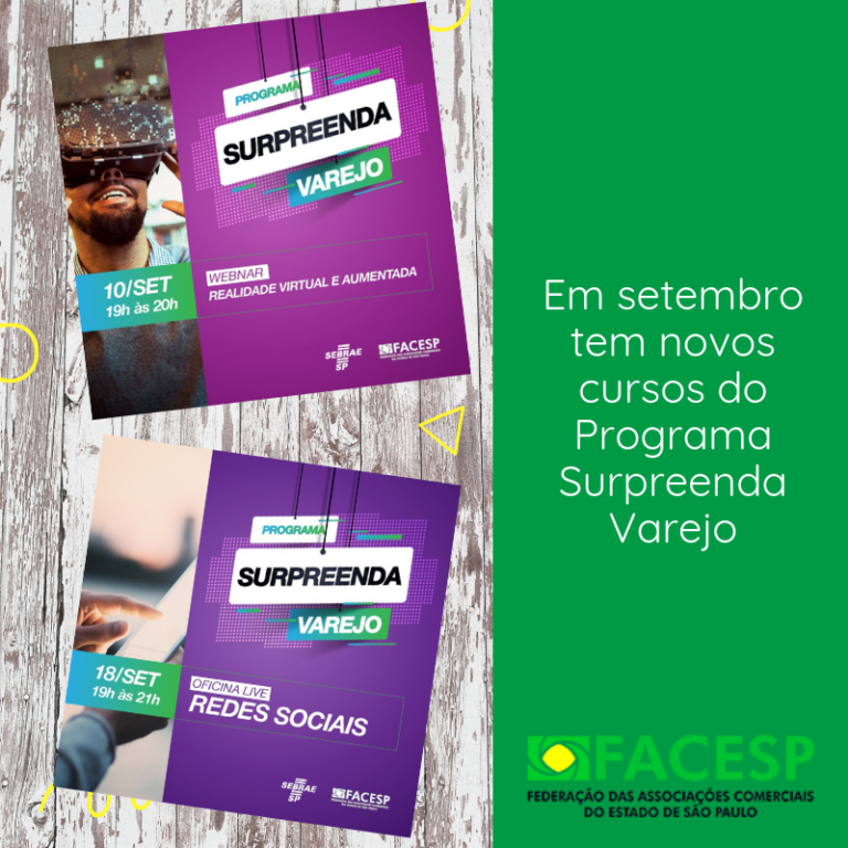 Cursos do Surpreenda Varejo de setembro