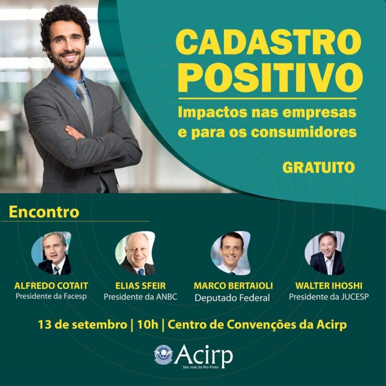 Encontro regional da FACESP apresentará impactos do Cadastro Positivo