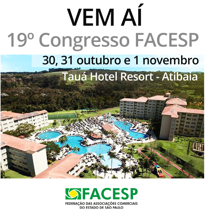 19º Congresso da Facesp será nos dias 30, 31 de outubro e 1º de novembro