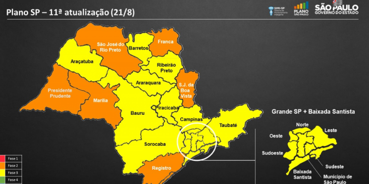 Governo do Estado atualiza Plano SP sem nenhuma região na fase vermelha