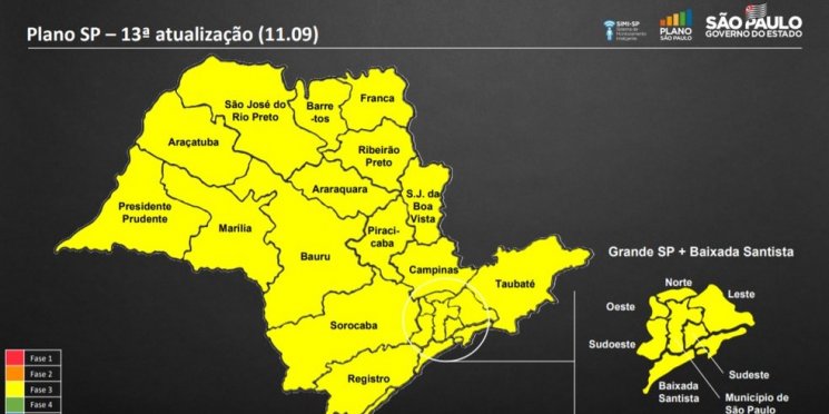 Com todas as regiões na fase amarela, Plano SP passa a ter atualização mensal