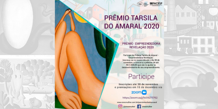 CMEC da Facesp dará dinheiro e bolsa de estudos para empreendedoras no prêmio Tarsila do Amaral
