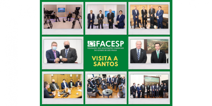 Em visita a Santos, Cotait pede união das forças que defendem o comércio e o varejo